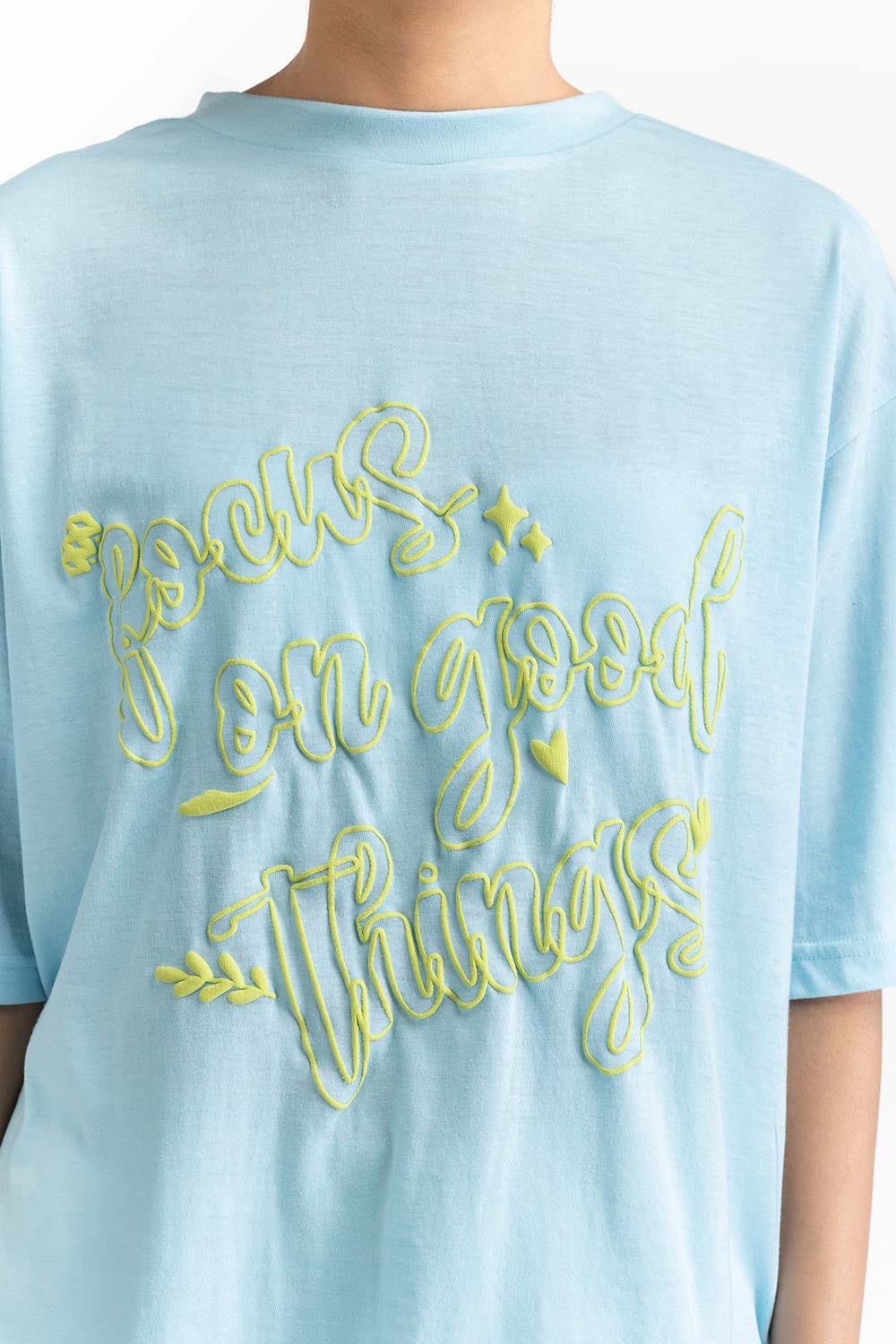 Sky Blue Knit T-Shirt