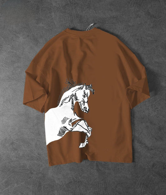 Front Back  Horse Printed Drop shoulder
