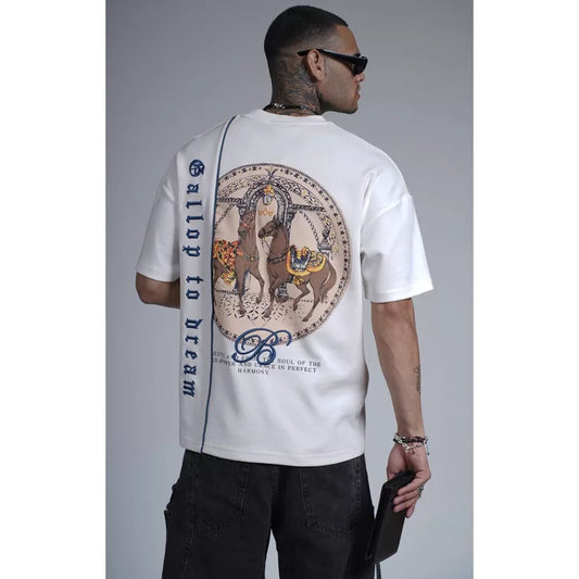 Gallop to Dream" French Terry Oversized Tee - Vogsha