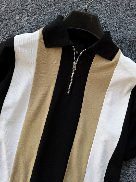 Classic Contrast Zip Polo